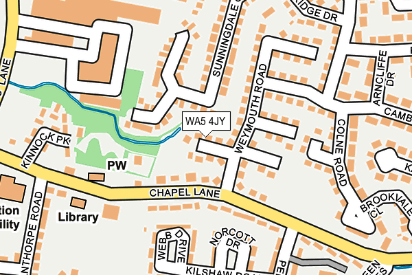 WA5 4JY map - OS OpenMap – Local (Ordnance Survey)