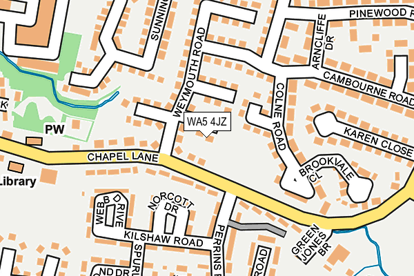 WA5 4JZ map - OS OpenMap – Local (Ordnance Survey)