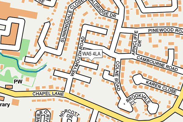 WA5 4LA map - OS OpenMap – Local (Ordnance Survey)