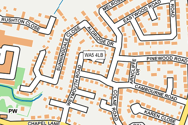 WA5 4LB map - OS OpenMap – Local (Ordnance Survey)
