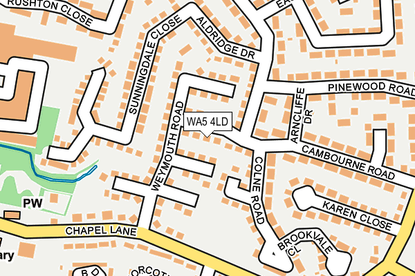 WA5 4LD map - OS OpenMap – Local (Ordnance Survey)