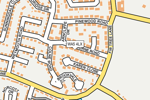 WA5 4LX map - OS OpenMap – Local (Ordnance Survey)