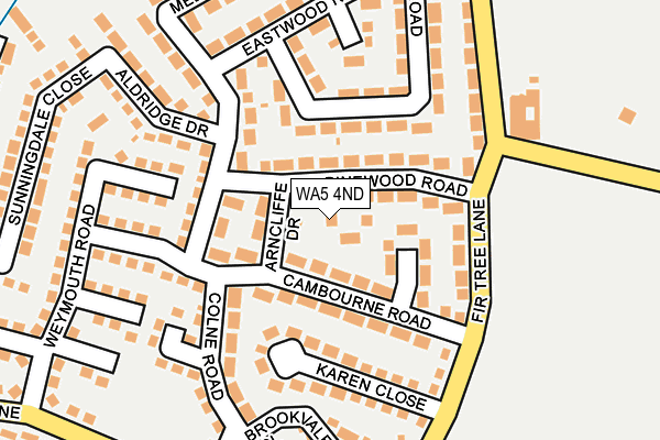 WA5 4ND map - OS OpenMap – Local (Ordnance Survey)