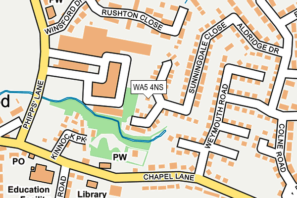 WA5 4NS map - OS OpenMap – Local (Ordnance Survey)