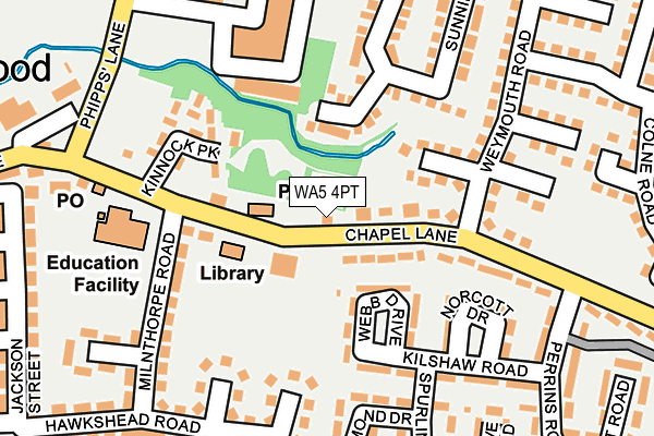 WA5 4PT map - OS OpenMap – Local (Ordnance Survey)
