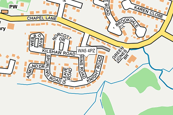 WA5 4PZ map - OS OpenMap – Local (Ordnance Survey)