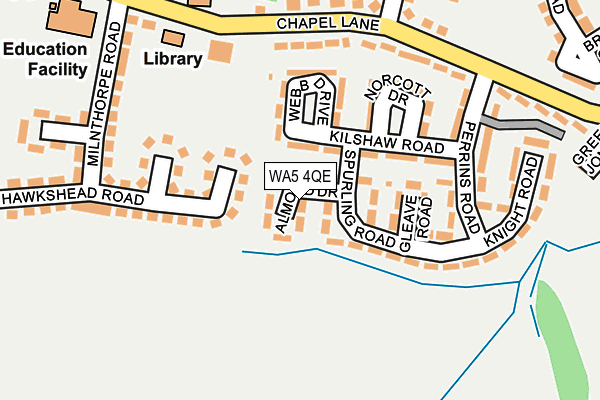 WA5 4QE map - OS OpenMap – Local (Ordnance Survey)