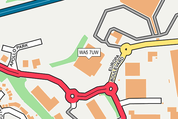 WA5 7UW map - OS OpenMap – Local (Ordnance Survey)