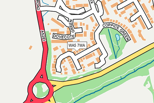 WA5 7WA map - OS OpenMap – Local (Ordnance Survey)