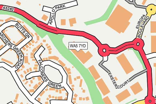 WA5 7YD map - OS OpenMap – Local (Ordnance Survey)