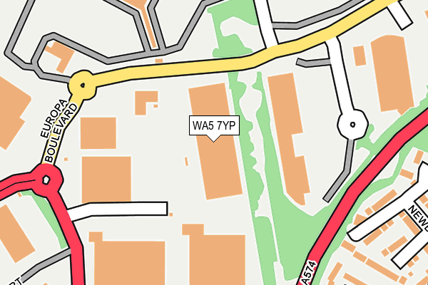 WA5 7YP map - OS OpenMap – Local (Ordnance Survey)
