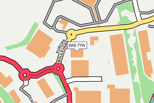 WA5 7YW map - OS OpenMap – Local (Ordnance Survey)