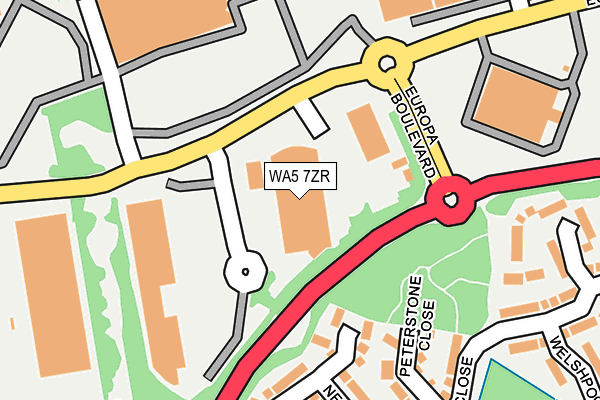 WA5 7ZR map - OS OpenMap – Local (Ordnance Survey)