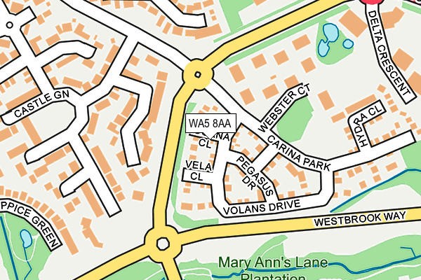 WA5 8AA map - OS OpenMap – Local (Ordnance Survey)