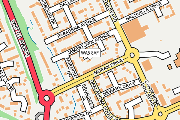 WA5 8AF map - OS OpenMap – Local (Ordnance Survey)