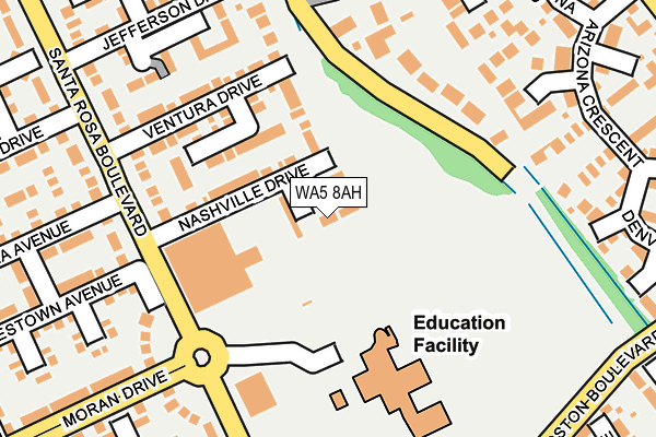 WA5 8AH map - OS OpenMap – Local (Ordnance Survey)