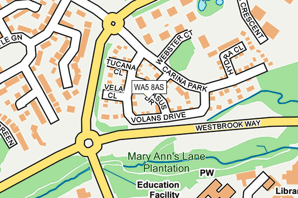 WA5 8AS map - OS OpenMap – Local (Ordnance Survey)