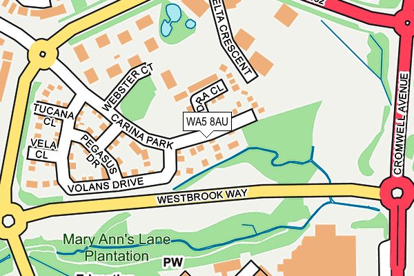 WA5 8AU map - OS OpenMap – Local (Ordnance Survey)