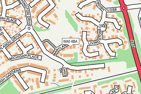 WA5 8BA map - OS OpenMap – Local (Ordnance Survey)
