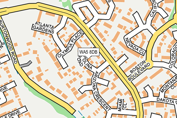 WA5 8DB map - OS OpenMap – Local (Ordnance Survey)