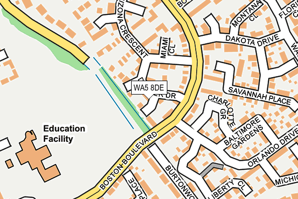 WA5 8DE map - OS OpenMap – Local (Ordnance Survey)