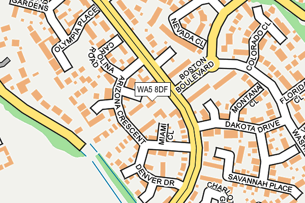 WA5 8DF map - OS OpenMap – Local (Ordnance Survey)