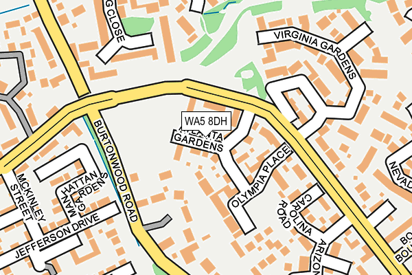 WA5 8DH map - OS OpenMap – Local (Ordnance Survey)