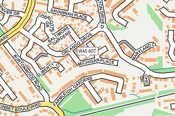 WA5 8DT map - OS OpenMap – Local (Ordnance Survey)