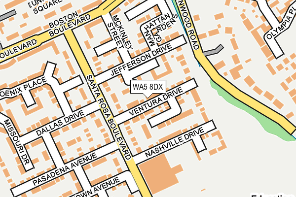 WA5 8DX map - OS OpenMap – Local (Ordnance Survey)