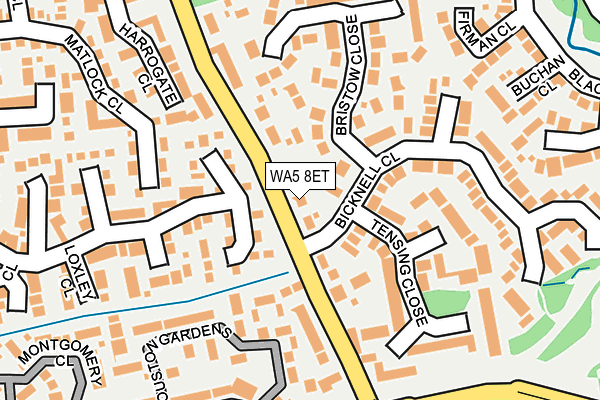 WA5 8ET map - OS OpenMap – Local (Ordnance Survey)