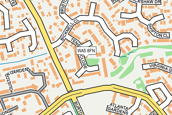 WA5 8FN map - OS OpenMap – Local (Ordnance Survey)