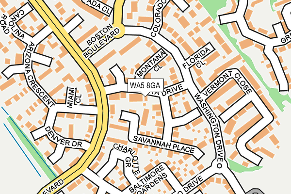 WA5 8GA map - OS OpenMap – Local (Ordnance Survey)