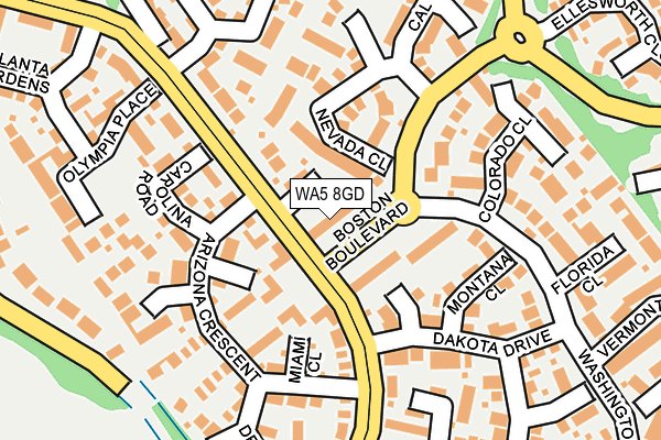 WA5 8GD map - OS OpenMap – Local (Ordnance Survey)