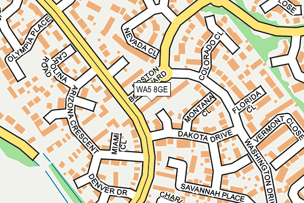 WA5 8GE map - OS OpenMap – Local (Ordnance Survey)