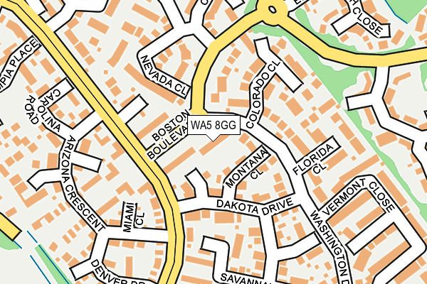WA5 8GG map - OS OpenMap – Local (Ordnance Survey)