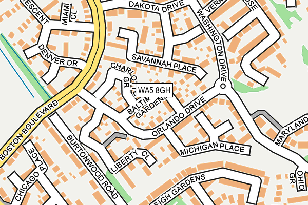 WA5 8GH map - OS OpenMap – Local (Ordnance Survey)