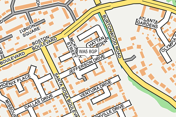 WA5 8GP map - OS OpenMap – Local (Ordnance Survey)