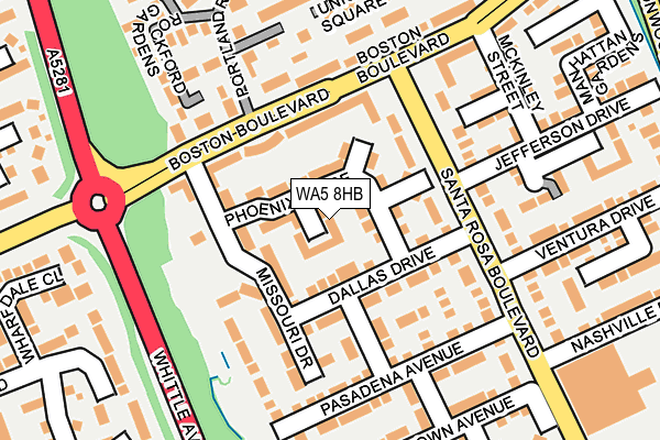 WA5 8HB map - OS OpenMap – Local (Ordnance Survey)