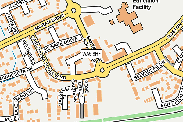 WA5 8HF map - OS OpenMap – Local (Ordnance Survey)