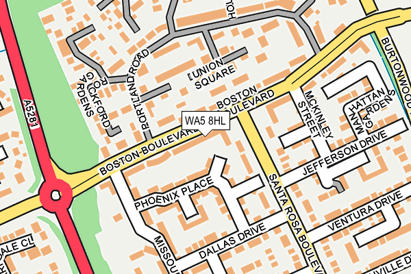 WA5 8HL map - OS OpenMap – Local (Ordnance Survey)