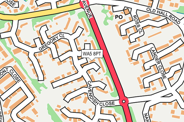 WA5 8PT map - OS OpenMap – Local (Ordnance Survey)