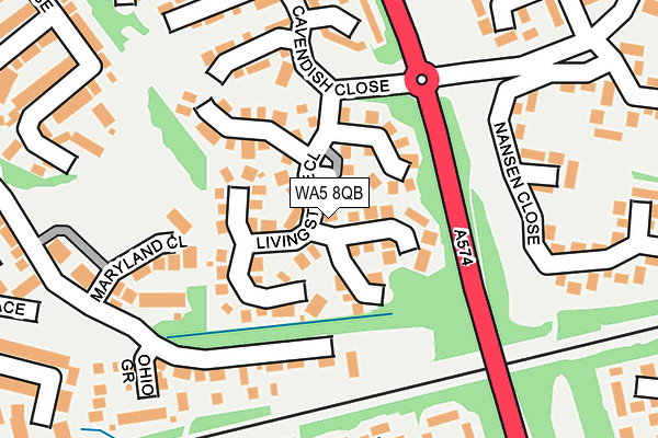 WA5 8QB map - OS OpenMap – Local (Ordnance Survey)