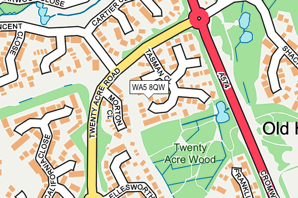 WA5 8QW map - OS OpenMap – Local (Ordnance Survey)