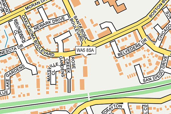 WA5 8SA map - OS OpenMap – Local (Ordnance Survey)