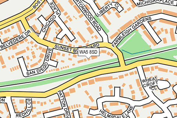 WA5 8SD map - OS OpenMap – Local (Ordnance Survey)