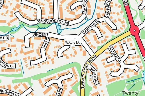 WA5 8TA map - OS OpenMap – Local (Ordnance Survey)