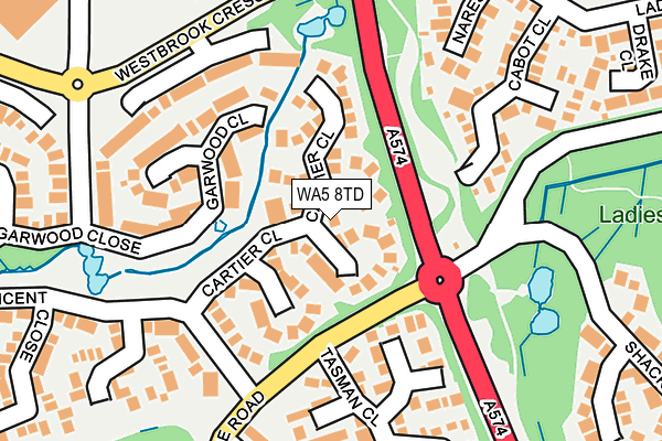 WA5 8TD map - OS OpenMap – Local (Ordnance Survey)