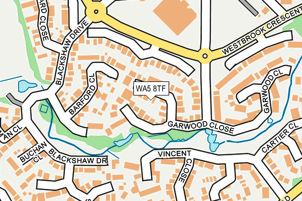 WA5 8TF map - OS OpenMap – Local (Ordnance Survey)