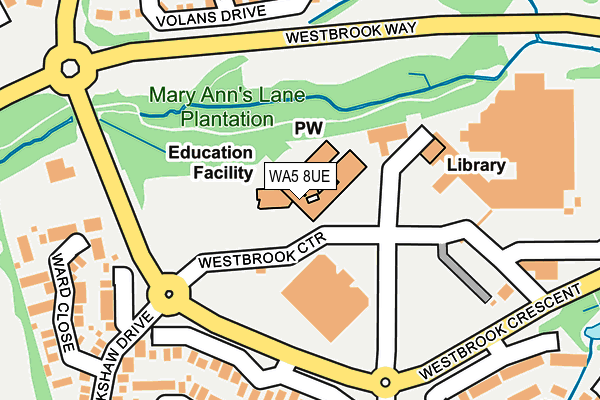 WA5 8UE map - OS OpenMap – Local (Ordnance Survey)