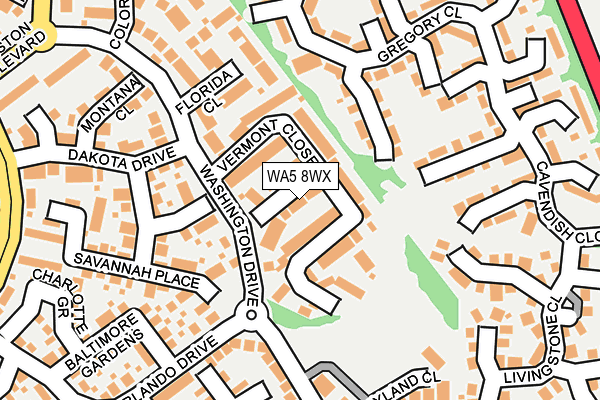 WA5 8WX map - OS OpenMap – Local (Ordnance Survey)